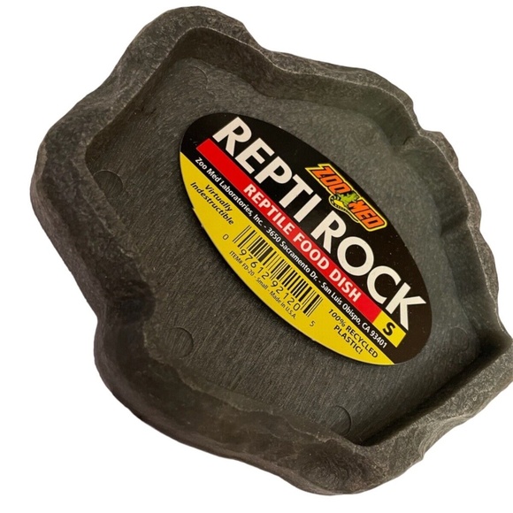 Zoo Med Creatures Repti Rock Food Dish Small Reptiles 5.5"X5" Grey Stone Color - Picture 1 of 1